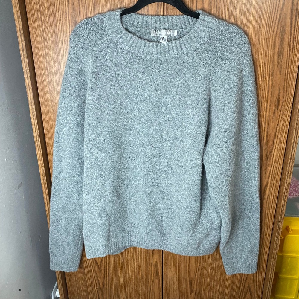 Urban Outfitters Sweater‎ Mens Medium Grey Wool Blend Raglan Crew Neck